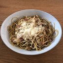 あさりとにんにくとベーコンのパスタ（にんあさ）